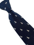 navy mens tie with howling lone wolf  design